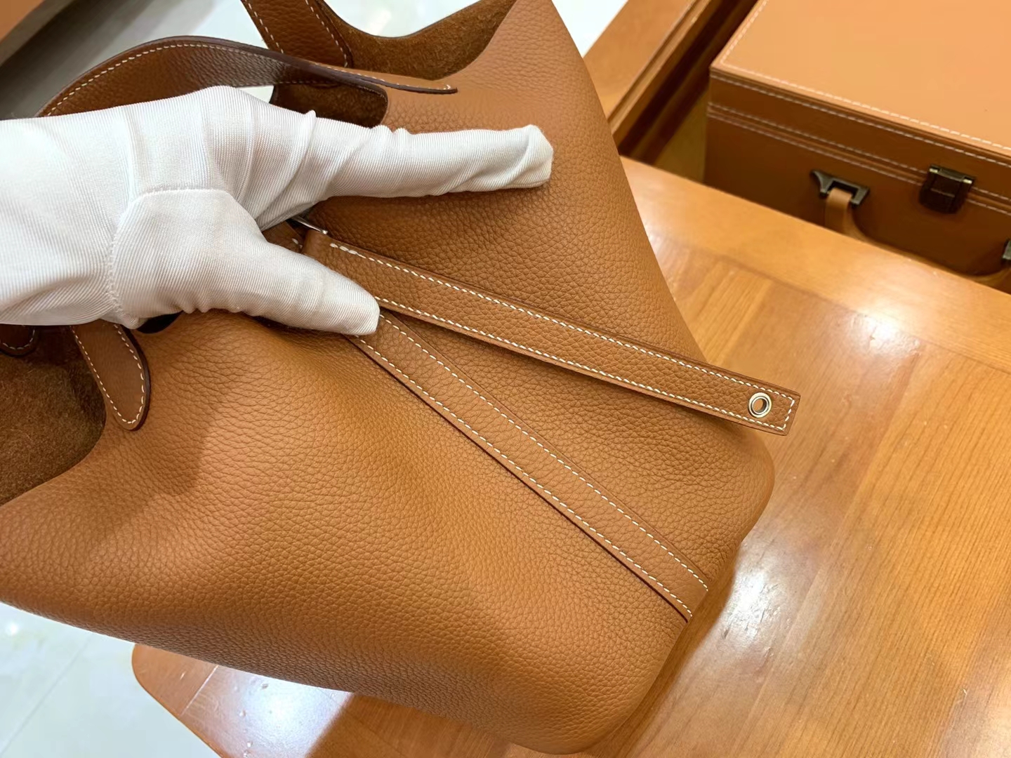 Hermès（爱马仕）Picotin 菜篮子 金棕色 进口TC大牛皮 银扣 18cm 原版蜜蜡线 顶级手缝