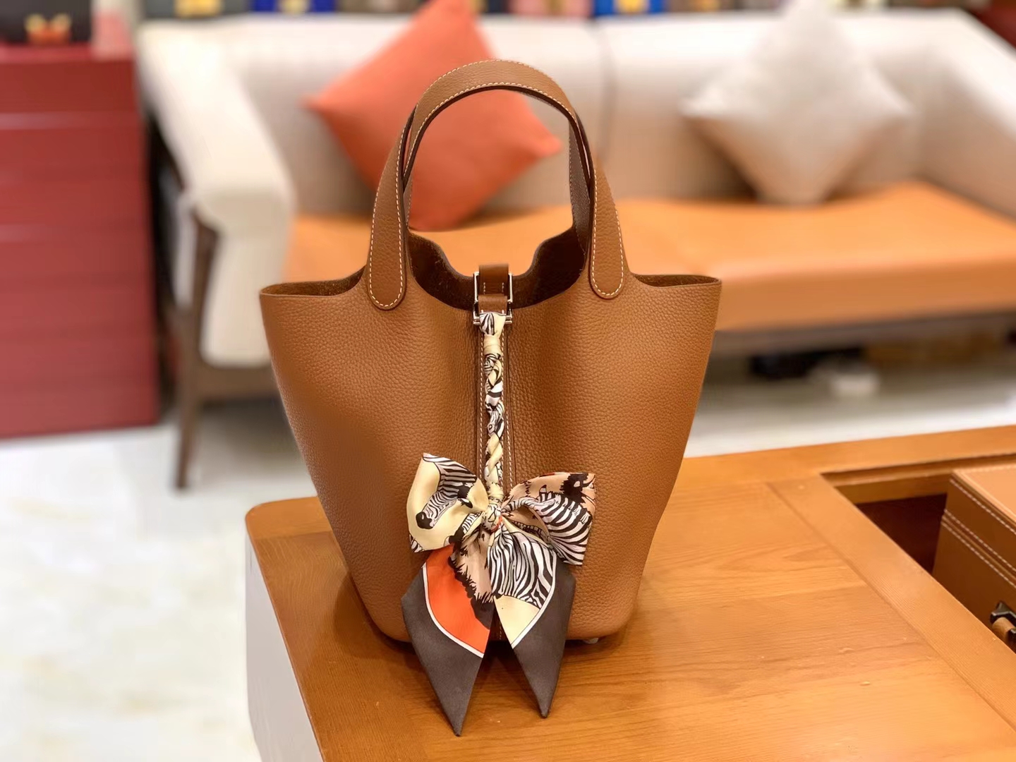 Hermès（爱马仕）Picotin 菜篮子 金棕色 进口TC大牛皮 银扣 18cm 原版蜜蜡线 顶级手缝