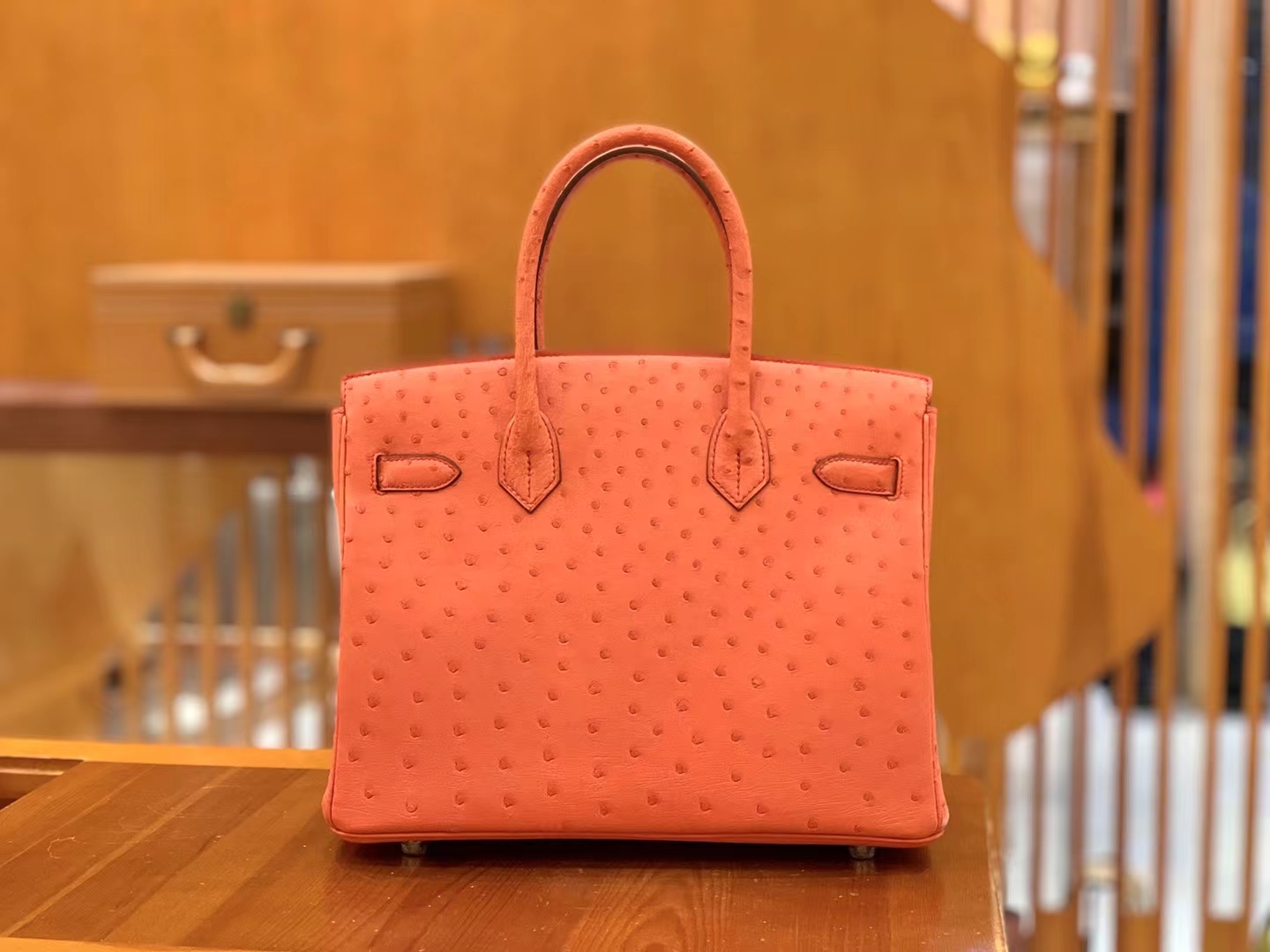 Hermès（爱马仕）Birkin 铂金包  南非KK级鸵鸟皮 德克萨斯粉 银扣 30cm 原版蜜蜡线 顶级手缝