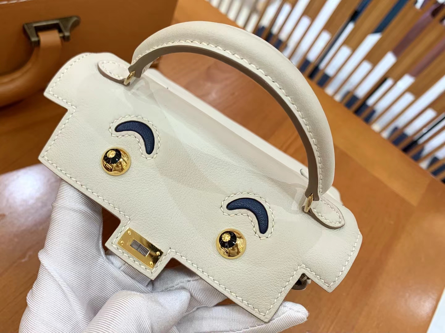 Hermès（爱马仕）Kelly doll 娃娃包 奶昔白 进口swift皮 蜡线手缝