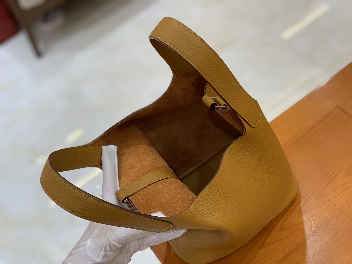 Hermès（爱马仕）Picotin 菜篮子 芝麻色 进口TC大牛皮 银扣 18cm 原版蜜蜡线 顶级手缝