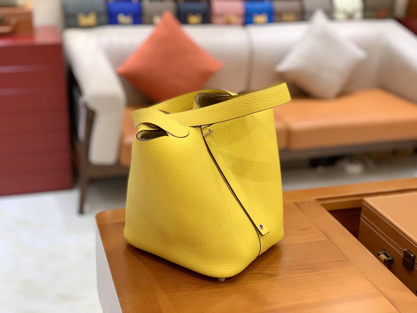 Hermès（爱马仕）Picotin 菜篮子 那不勒斯黄 进口TC大牛皮 银扣 22cm 原版蜜蜡线 顶级手缝