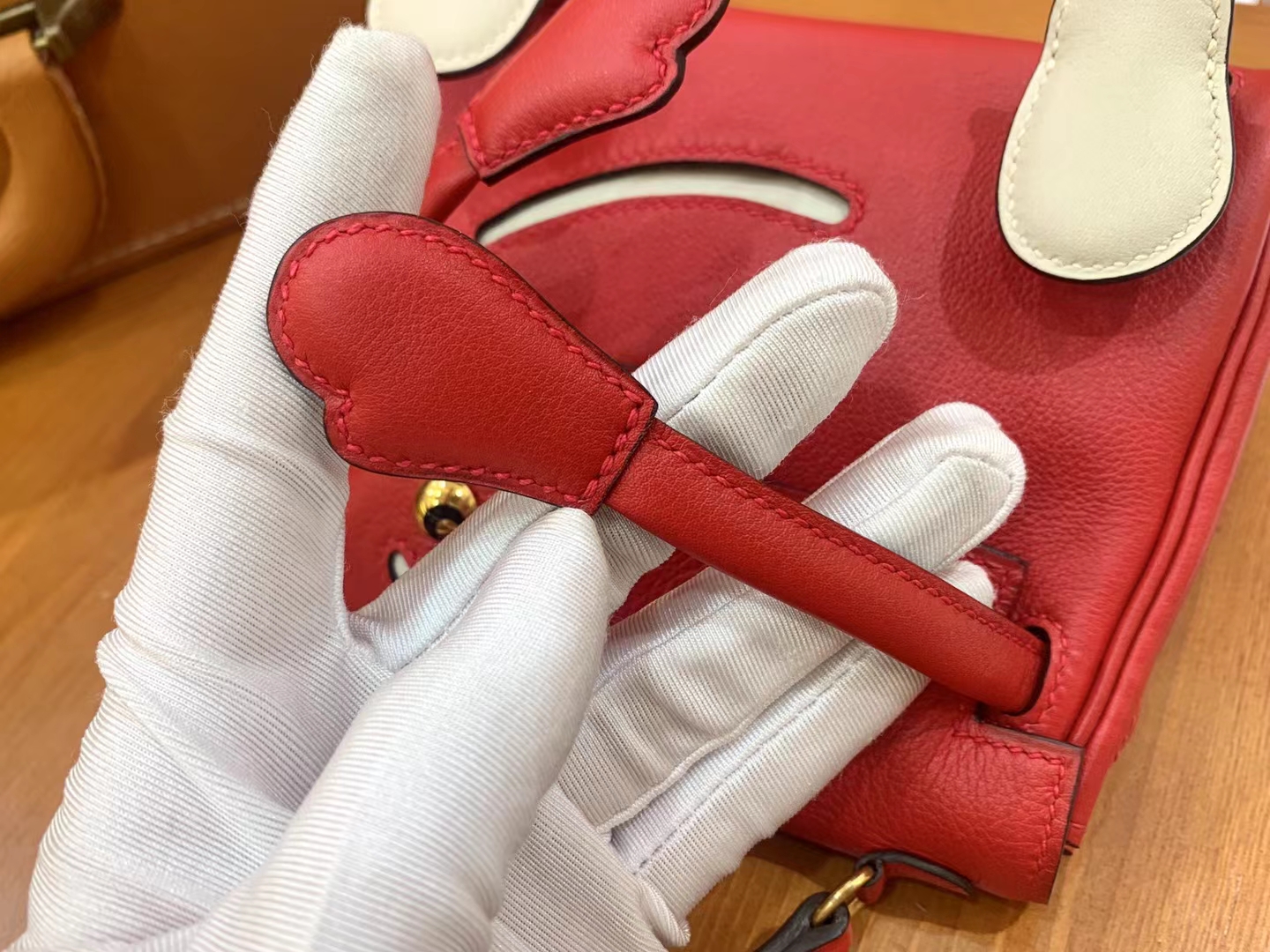 Hermès（爱马仕）Kelly doll 娃娃包 国旗红 进口swift皮 蜡线手缝