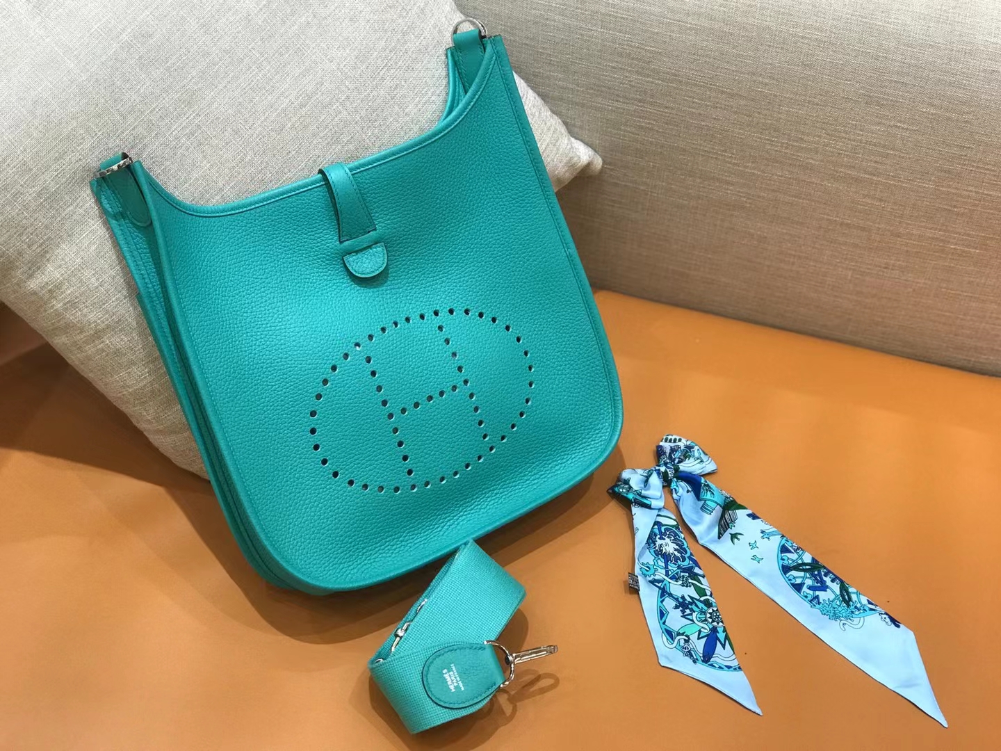 Hermès（爱马仕）Evelyne 伊芙琳 维罗纳绿 进口TC大牛皮 银扣 29cm 原版蜜蜡线 顶级手缝