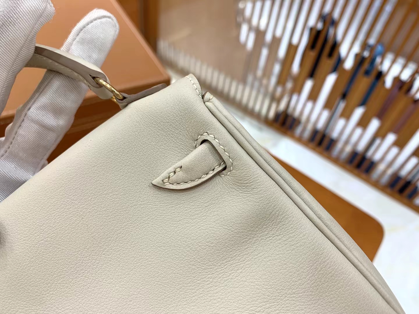 Hermès（爱马仕）Kelly doll 娃娃包 奶昔白 进口swift皮 蜡线手缝