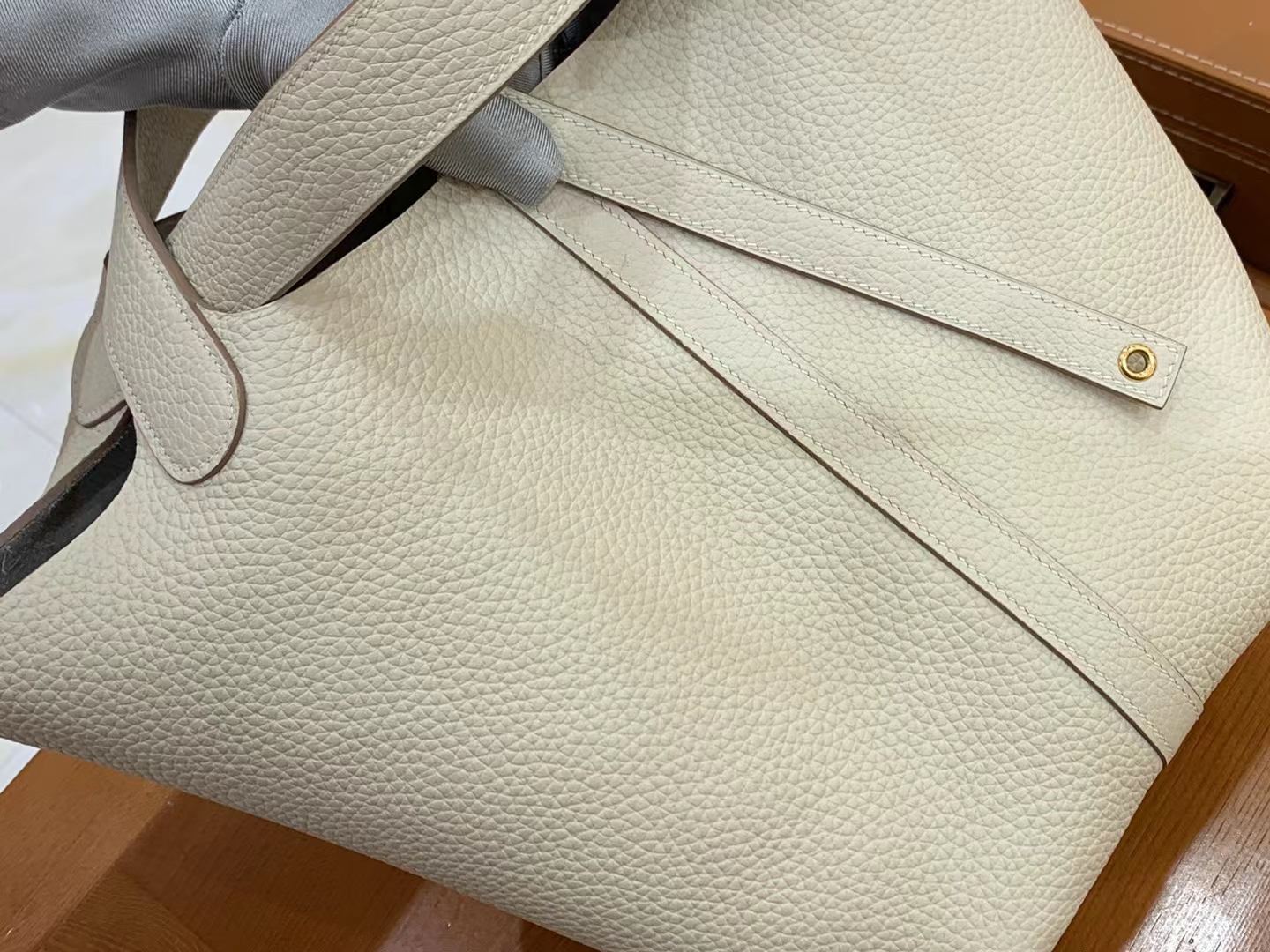 Hermès（爱马仕）Picotin 菜篮子 奶昔白 进口TC大牛皮 金扣 22cm 原版蜜蜡线 顶级手缝