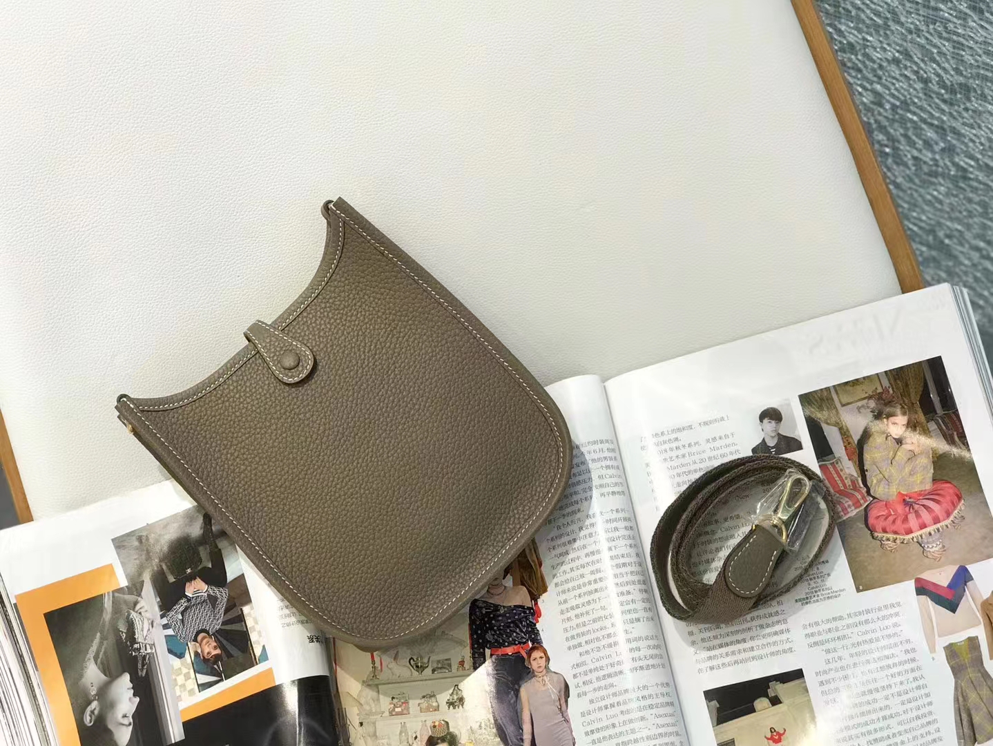 Hermès（爱马仕）Mini Evelyne 迷你 伊芙琳 大象灰 进口TC大牛皮 金扣 17cm 原版蜜蜡线 顶级手缝
