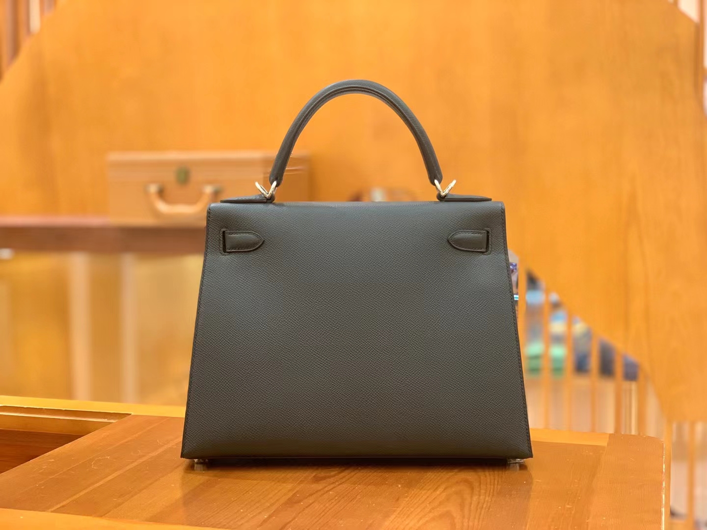 Hermès（爱马仕）Kelly 凯莉包 经典黑 Epsom小牛皮 银扣 28cm 原版蜜蜡线 顶级手缝