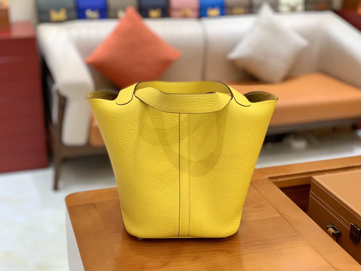 Hermès（爱马仕）Picotin 菜篮子 那不勒斯黄 进口TC大牛皮 银扣 22cm 原版蜜蜡线 顶级手缝