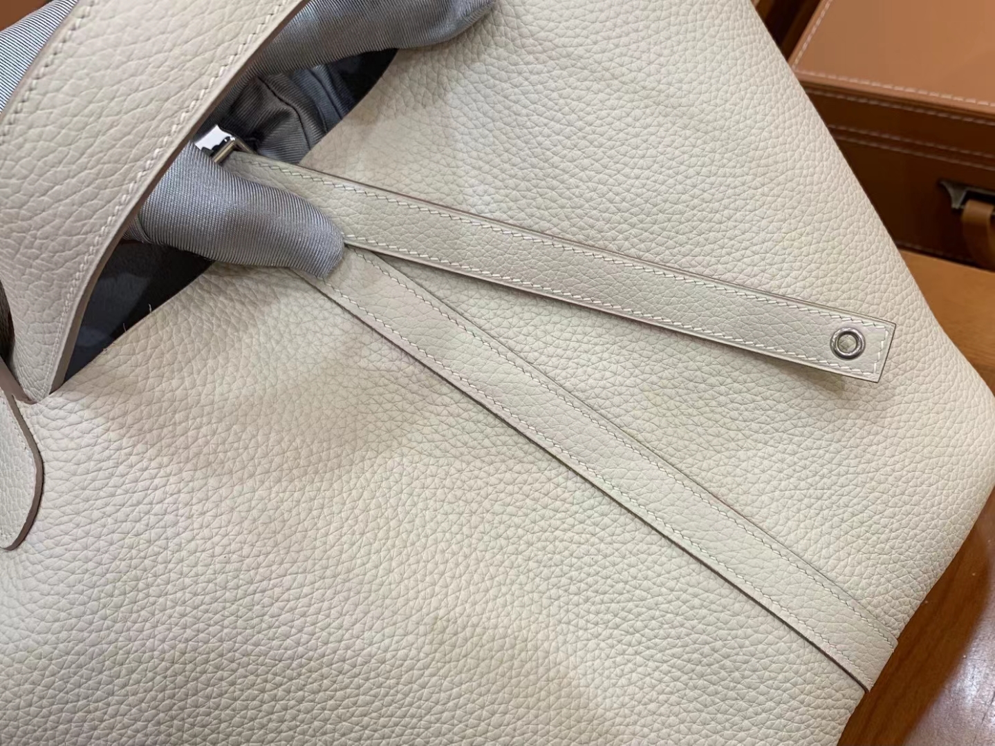 Hermès（爱马仕）Picotin 菜篮子 奶昔白 进口TC大牛皮 银扣 22cm 原版蜜蜡线 顶级手缝