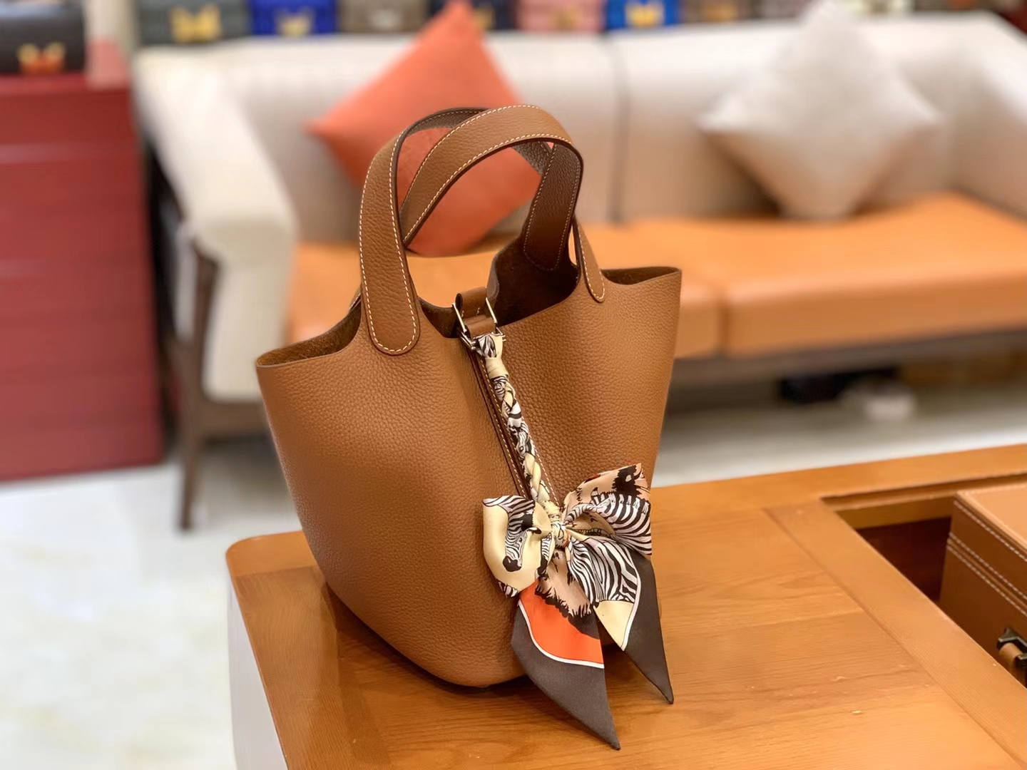 Hermès（爱马仕）Picotin 菜篮子 金棕色 进口TC大牛皮 银扣 18cm 原版蜜蜡线 顶级手缝