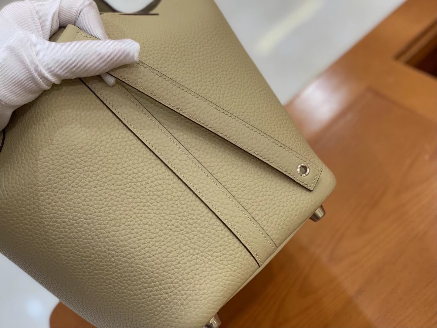 Hermès（爱马仕）Picotin 菜篮子 风衣灰 进口TC大牛皮 银扣 18cm 原版蜜蜡线 顶级手缝