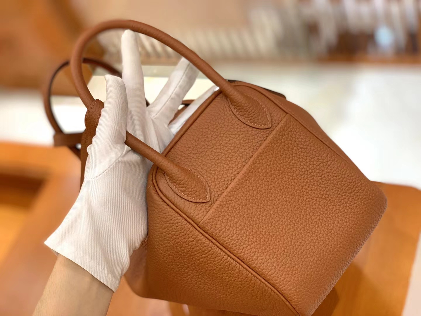 Hermès（爱马仕）Lindy 琳迪包 焦糖色 进口TC大牛皮 银扣 26cm 原版蜜蜡线 顶级手缝