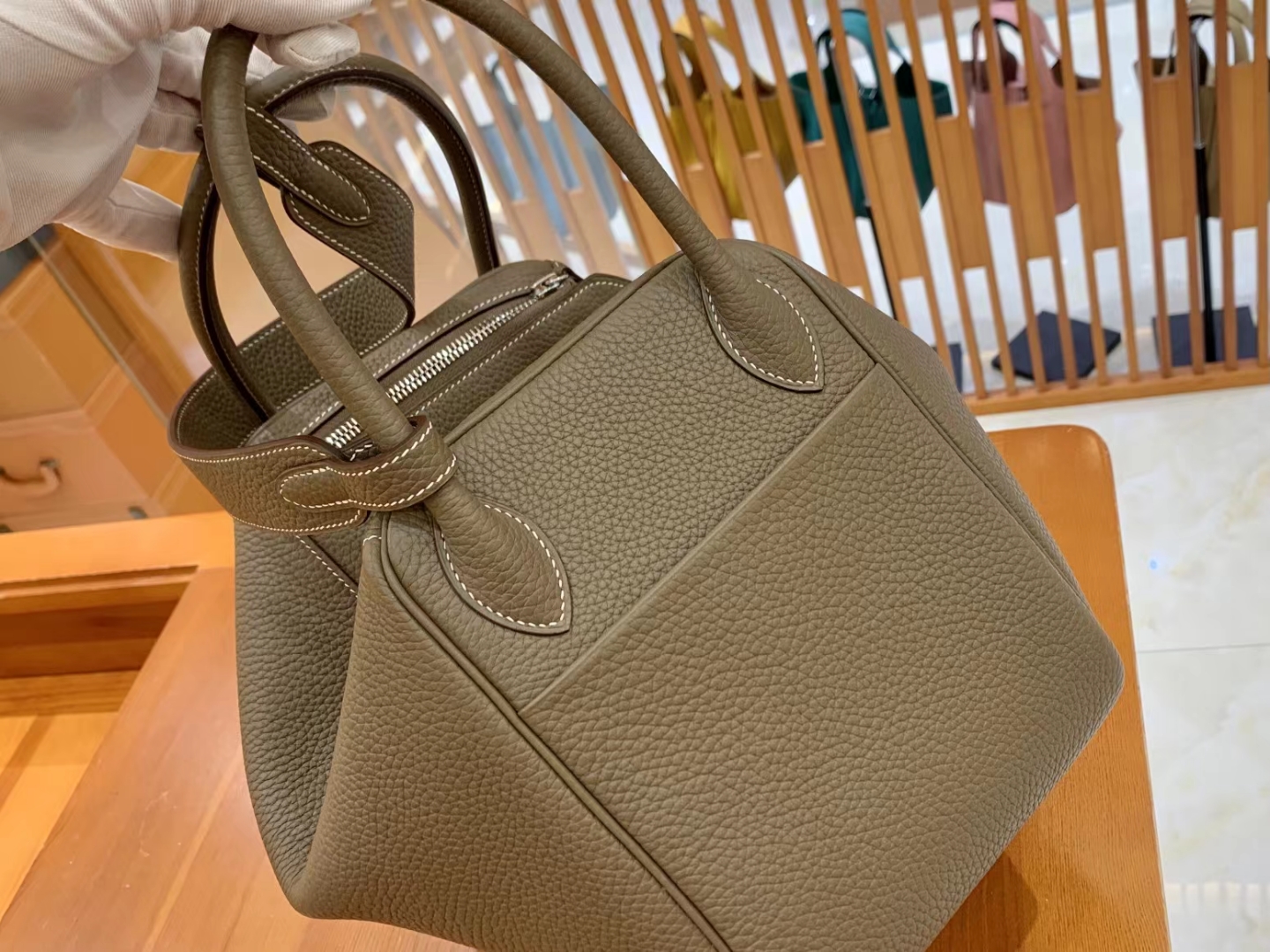 Hermès（爱马仕）Lindy 琳迪包 大象灰 进口TC大牛皮 银扣 30cm 原版蜜蜡线 顶级手缝