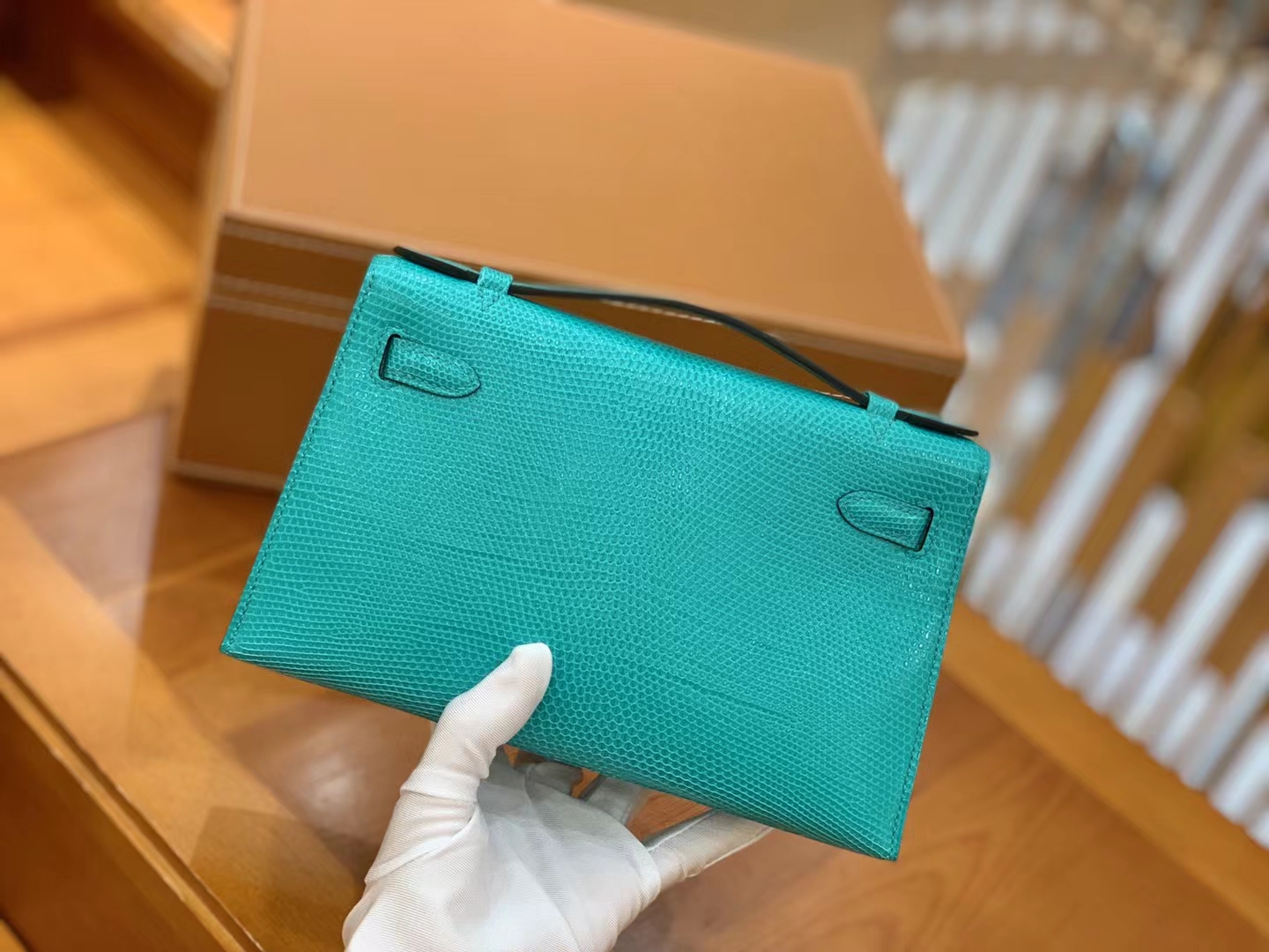 Hermès（爱马仕）Mini Kelly 迷你凯莉 维罗纳绿 野生蜥蜴皮 银扣 一代 原版蜜蜡线 顶级手缝