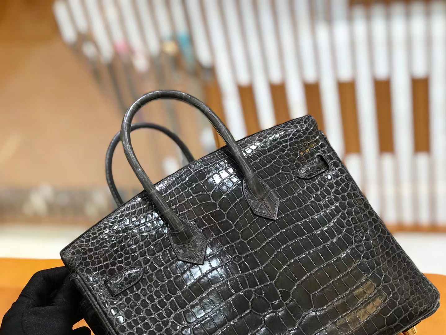 Hermès（爱马仕）Birkin 铂金包 石墨灰 进口一级皮 倒V级别 金扣 25cm 原版蜜蜡线 顶级手缝