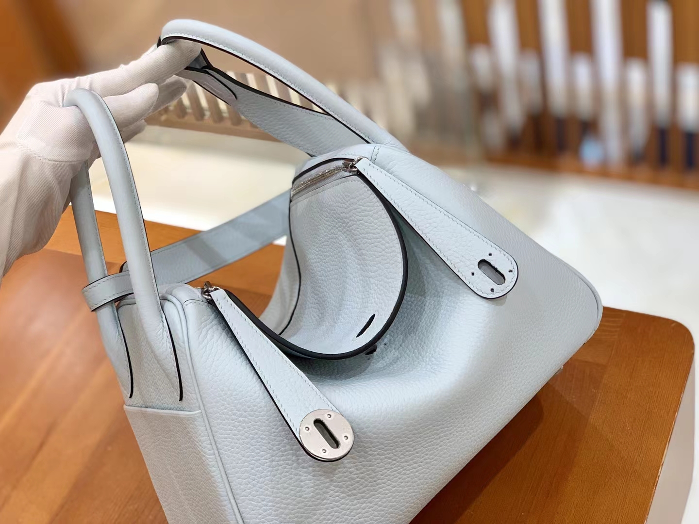 Hermès（爱马仕）Lindy 琳迪包 圣杯蓝 进口TC大牛皮 银扣 26cm 原版蜜蜡线 顶级手缝