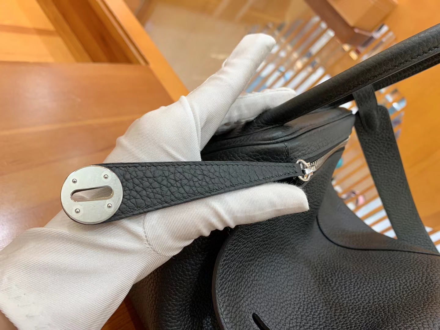 Hermès（爱马仕）Lindy 琳迪包 经典黑 进口TC大牛皮 银扣 30cm 原版蜜蜡线 顶级手缝