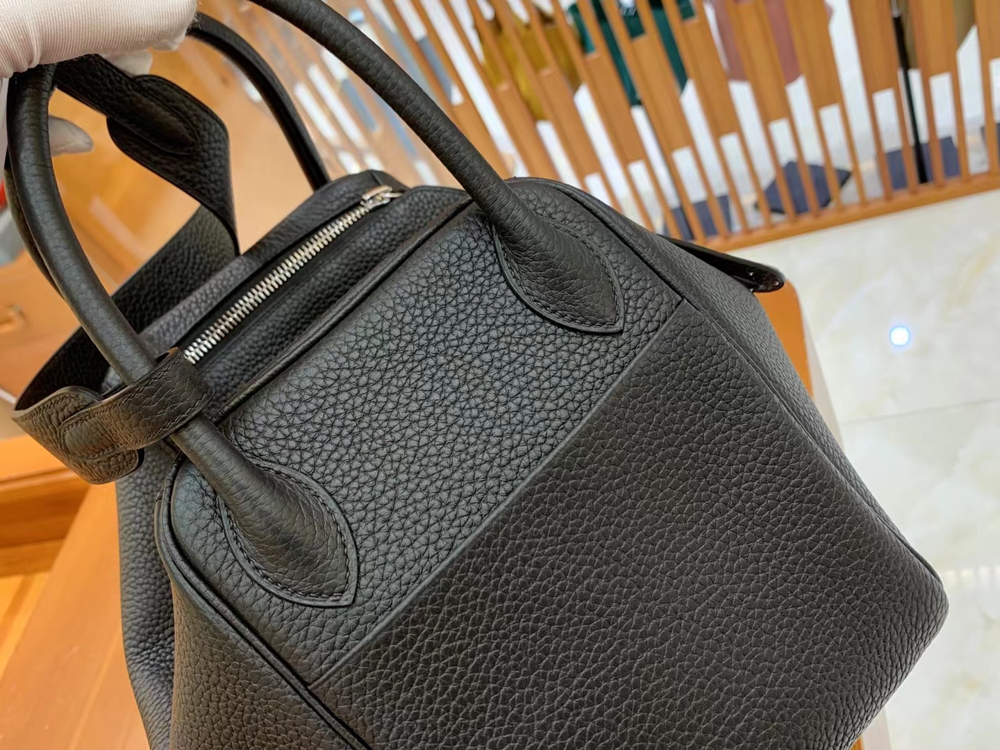 Hermès（爱马仕）Lindy 琳迪包 经典黑 进口TC大牛皮 银扣 30cm 原版蜜蜡线 顶级手缝