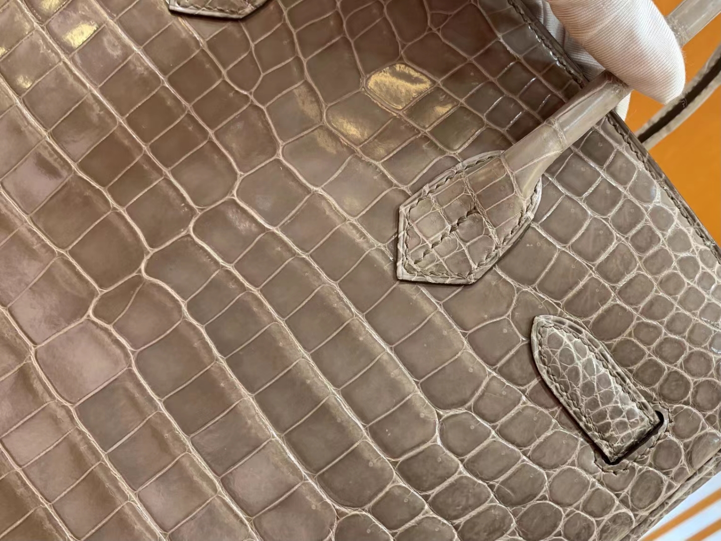 Hermès（爱马仕）Birkin 铂金包 大象灰 进口一级皮 尼罗鳄 金扣 30cm 原版蜜蜡线 顶级手缝