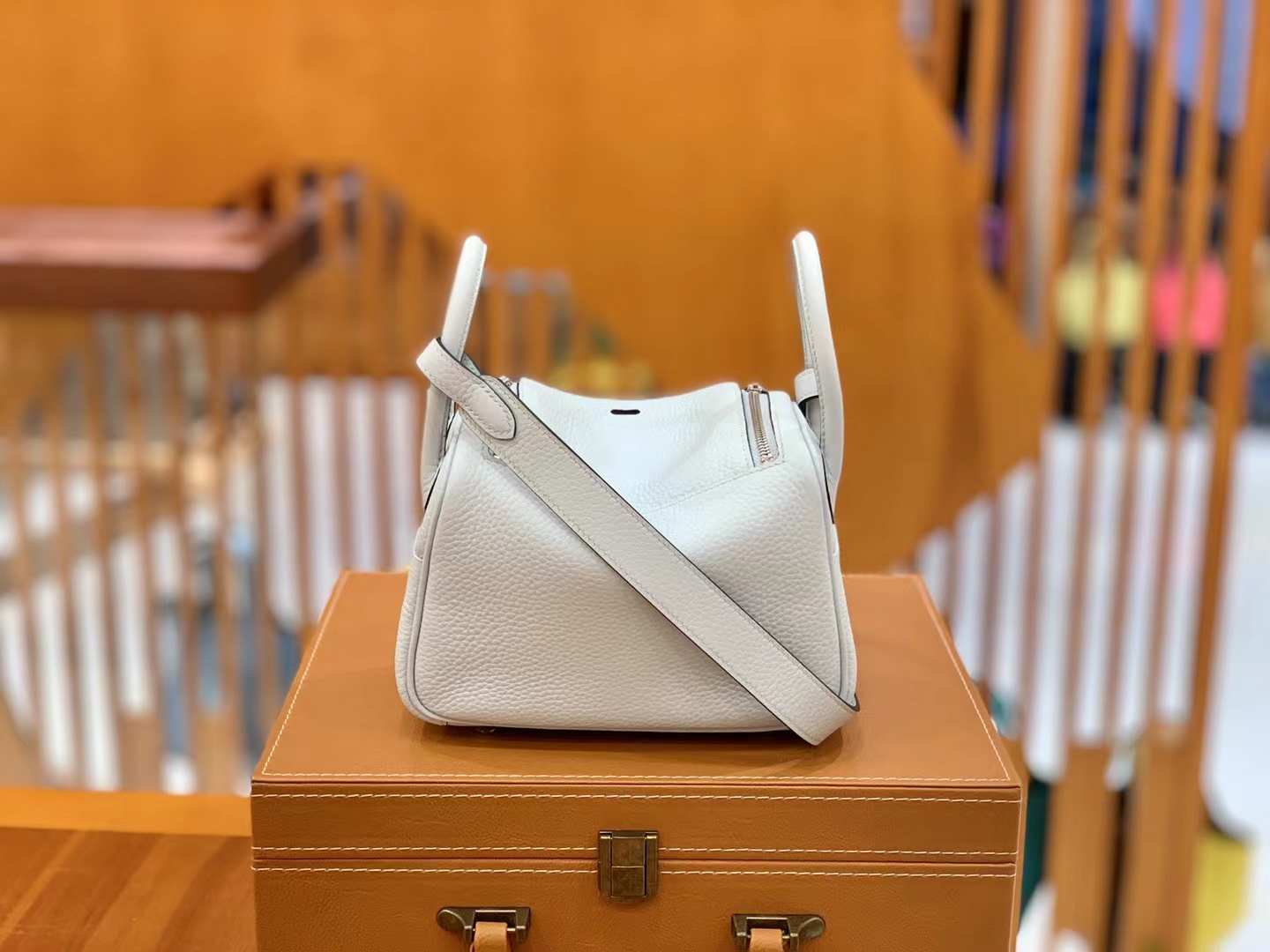 Hermès（爱马仕）Mini lindy 迷你琳迪包 圣杯蓝 进口TC大牛皮 银扣 原版蜜蜡线 顶级手缝