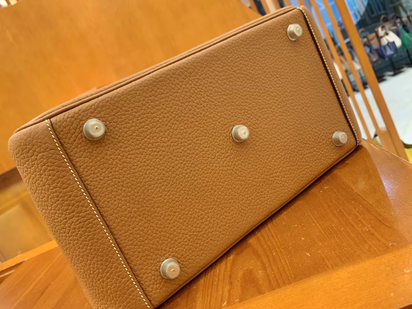 Hermès（爱马仕）Lindy 琳迪包 金棕 进口TC大牛皮 银扣 30cm 原版蜜蜡线 顶级手缝