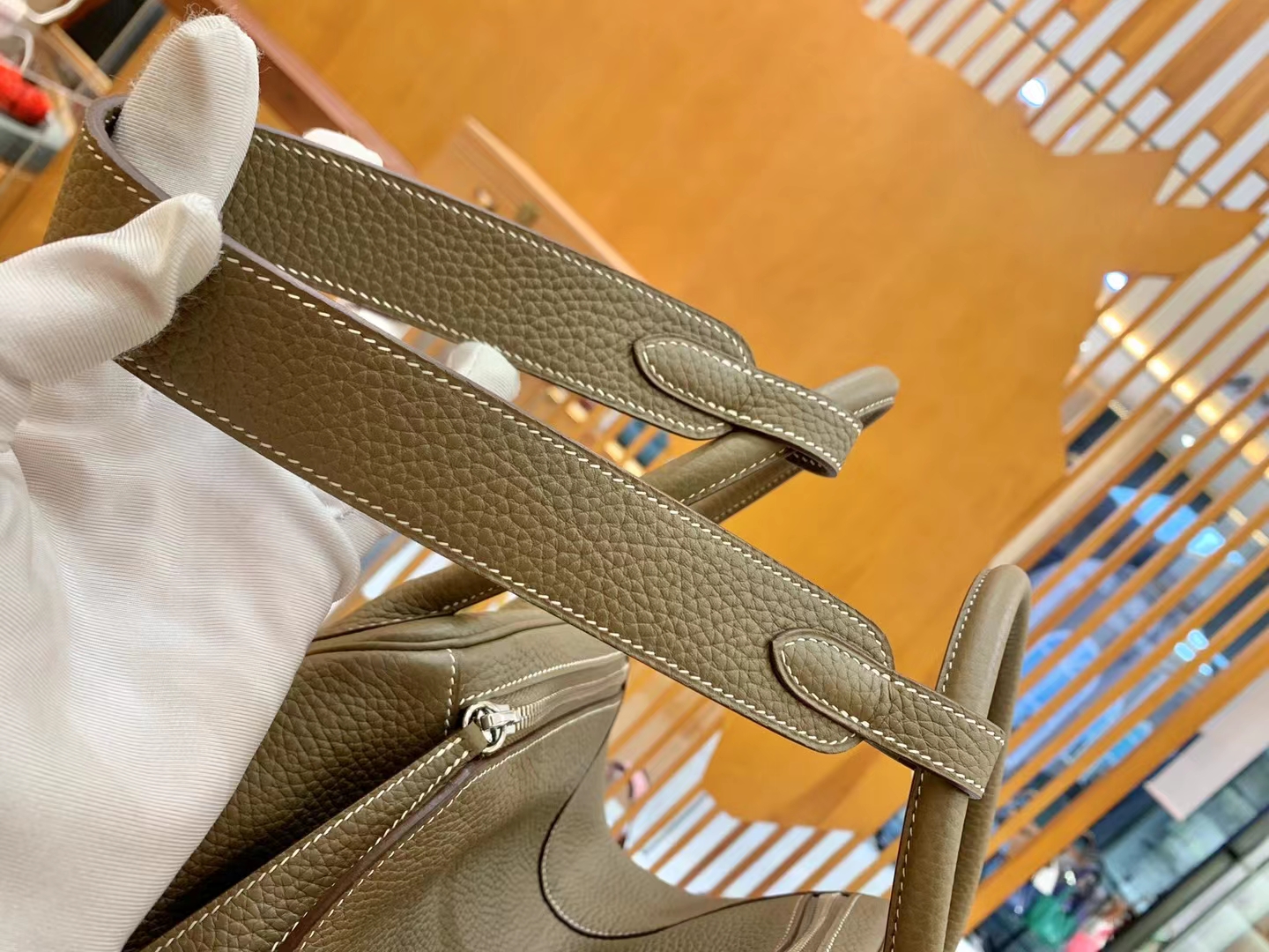 Hermès（爱马仕）Lindy 琳迪包 大象灰 进口TC大牛皮 银扣 30cm 原版蜜蜡线 顶级手缝