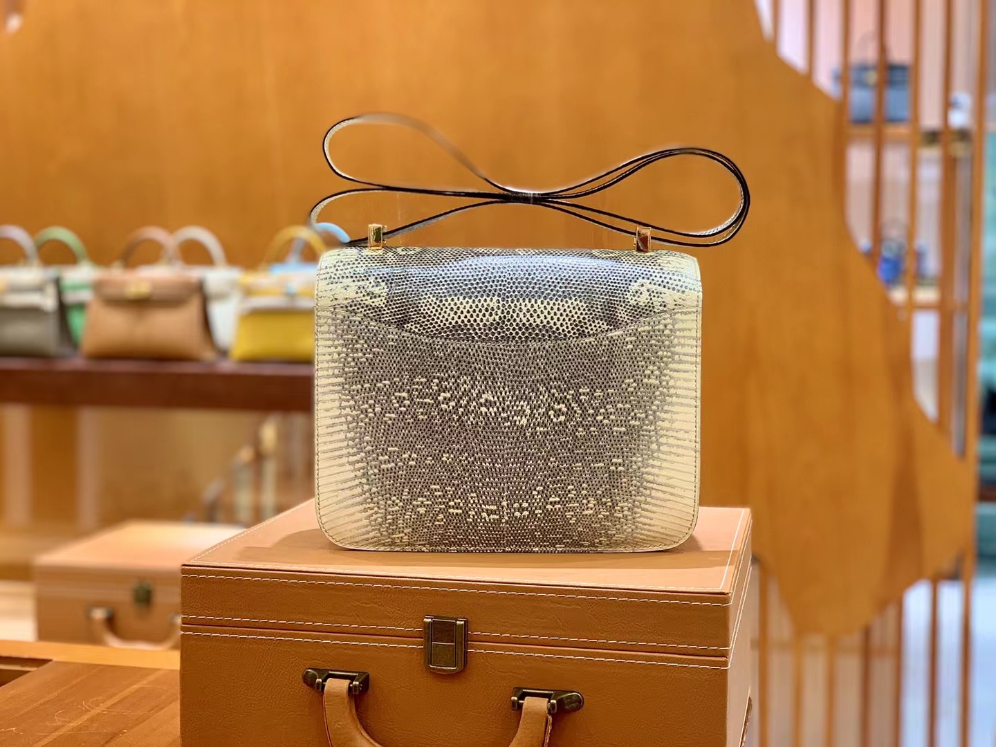 Hermès（爱马仕）Constance 康康 南非野生蜥蜴皮 原色 金扣 24cm 原版蜜蜡线 顶级手缝