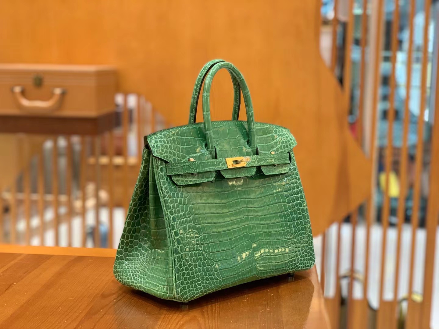 Hermès（爱马仕）Birkin 铂金包 仙人掌绿 进口一级皮 倒V级别 金扣 25cm 原版蜜蜡线 顶级手缝