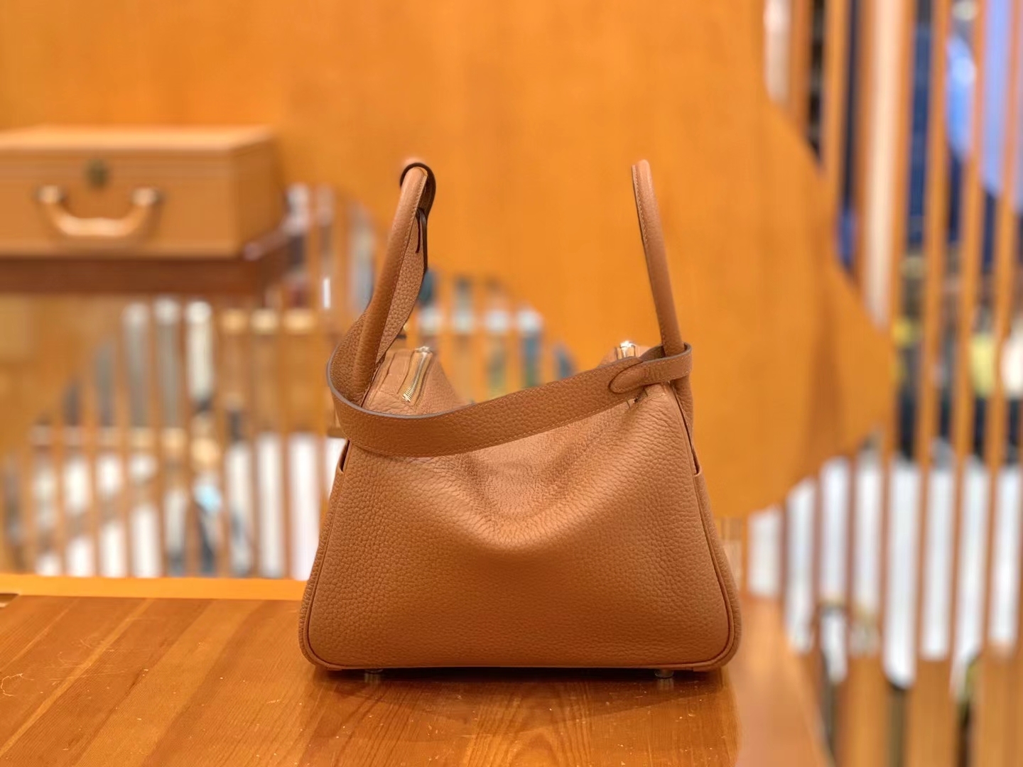 Hermès（爱马仕）Lindy 琳迪包 焦糖色 进口TC大牛皮 银扣 26cm 原版蜜蜡线 顶级手缝