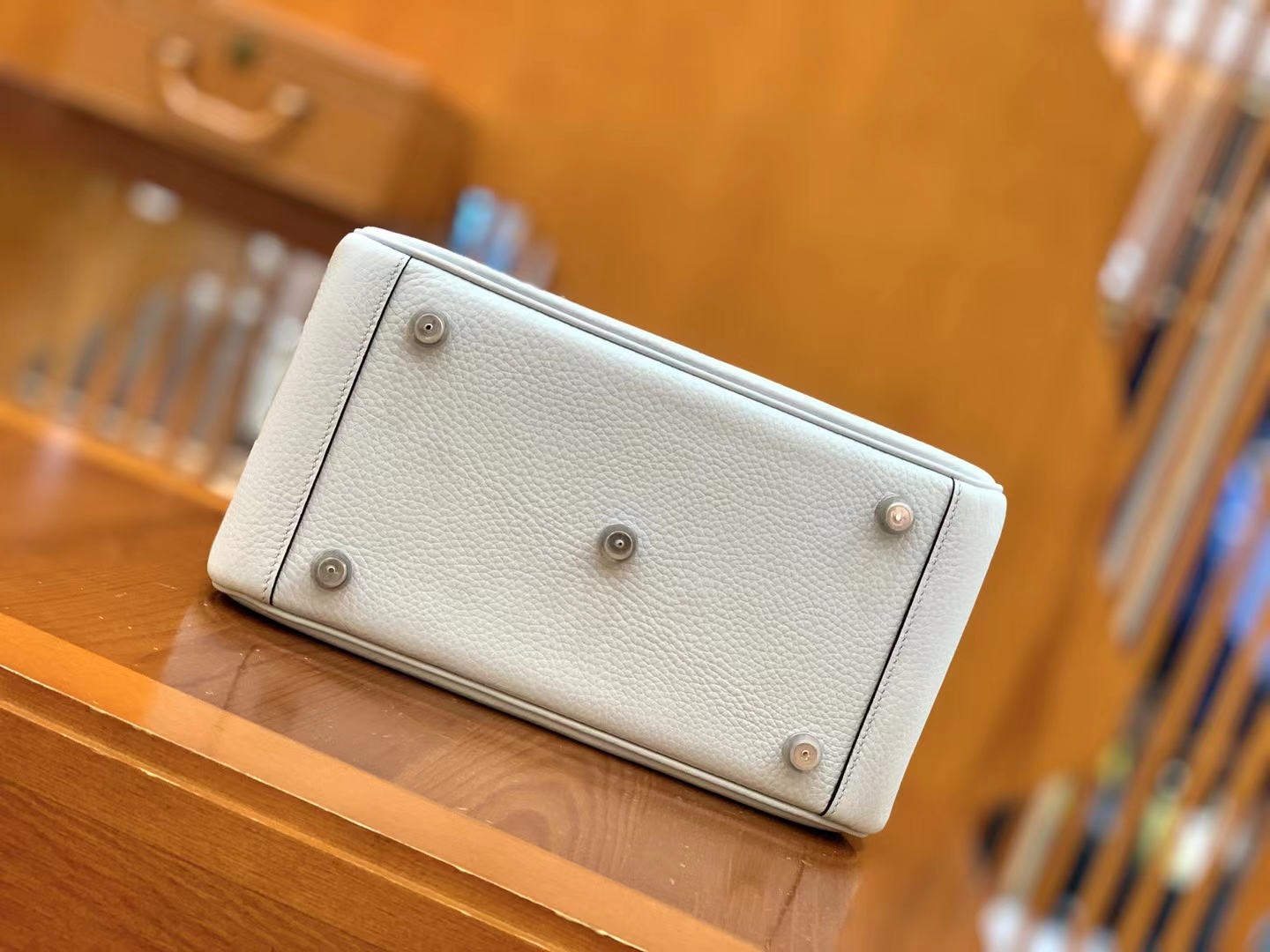 Hermès（爱马仕）Lindy 琳迪包 圣杯蓝 进口TC大牛皮 银扣 26cm 原版蜜蜡线 顶级手缝
