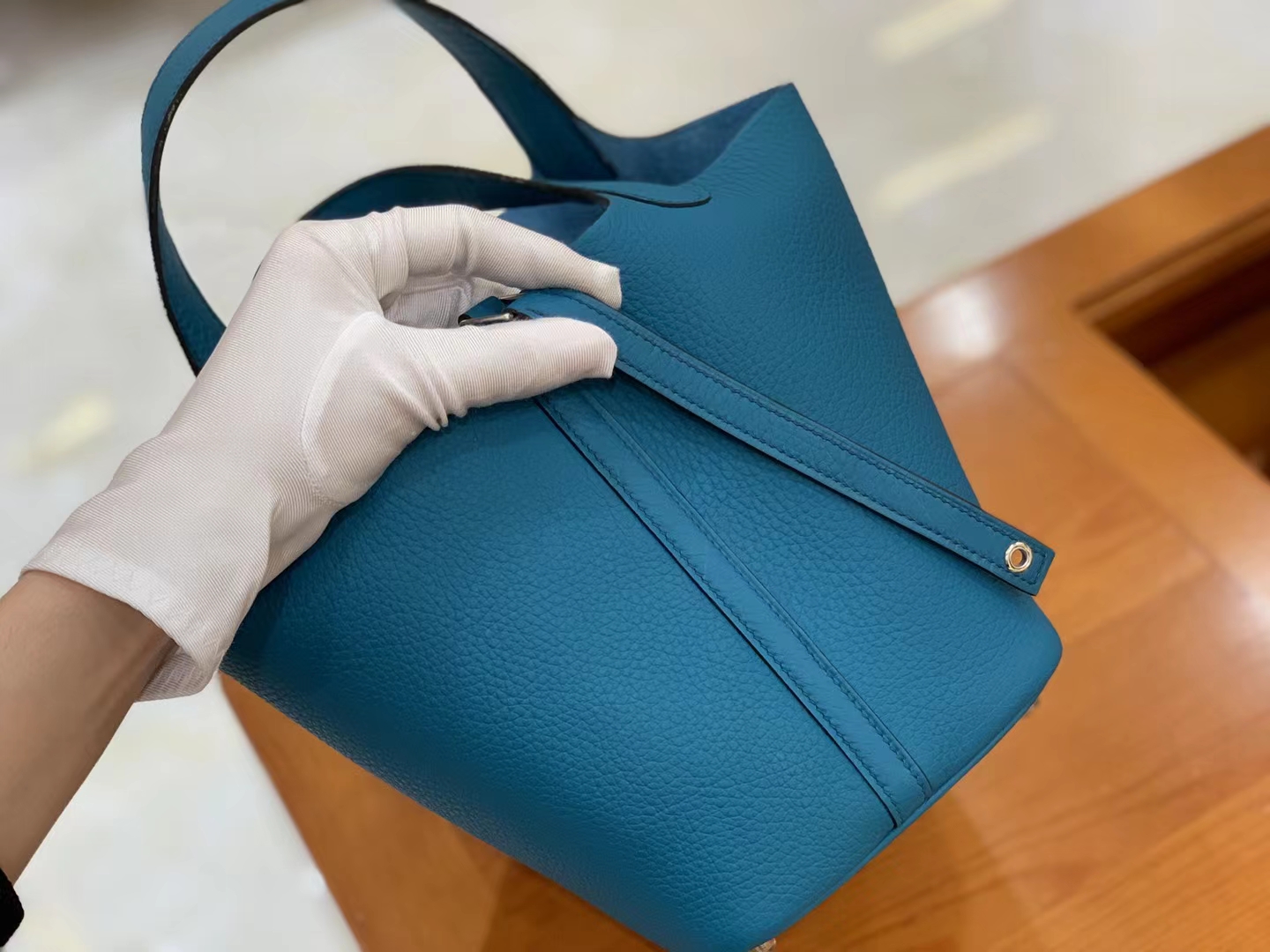 Hermès（爱马仕）Picotin 菜篮子 伊兹密尔蓝 进口TC大牛皮 银扣 18cm 原版蜜蜡线 顶级手缝