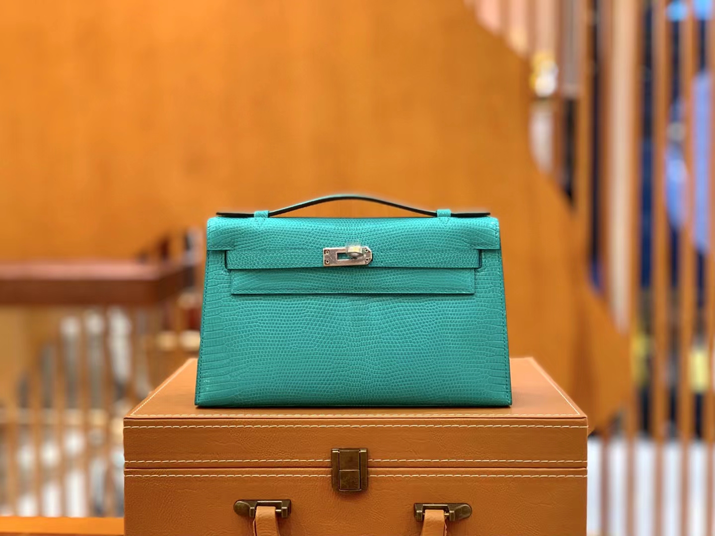 Hermès（爱马仕）Mini Kelly 迷你凯莉 维罗纳绿 野生蜥蜴皮 银扣 一代 原版蜜蜡线 顶级手缝