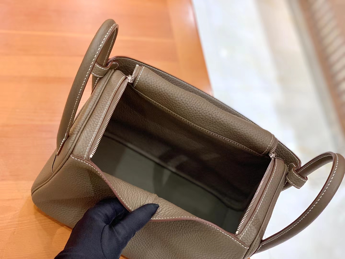 Hermès（爱马仕）Lindy 琳迪包 大象灰 进口TC大牛皮 银扣 26cm 原版蜜蜡线 顶级手缝