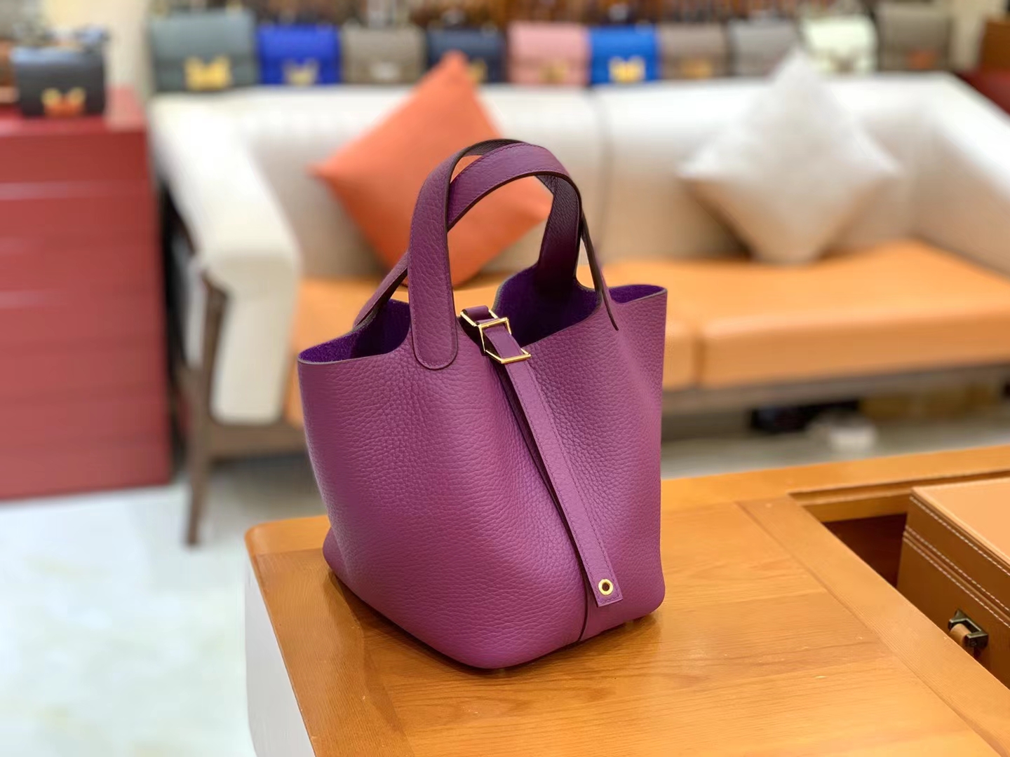 Hermès（爱马仕）Picotin 菜篮子 海葵紫 进口TC大牛皮 金扣 18cm 原版蜜蜡线 顶级手缝