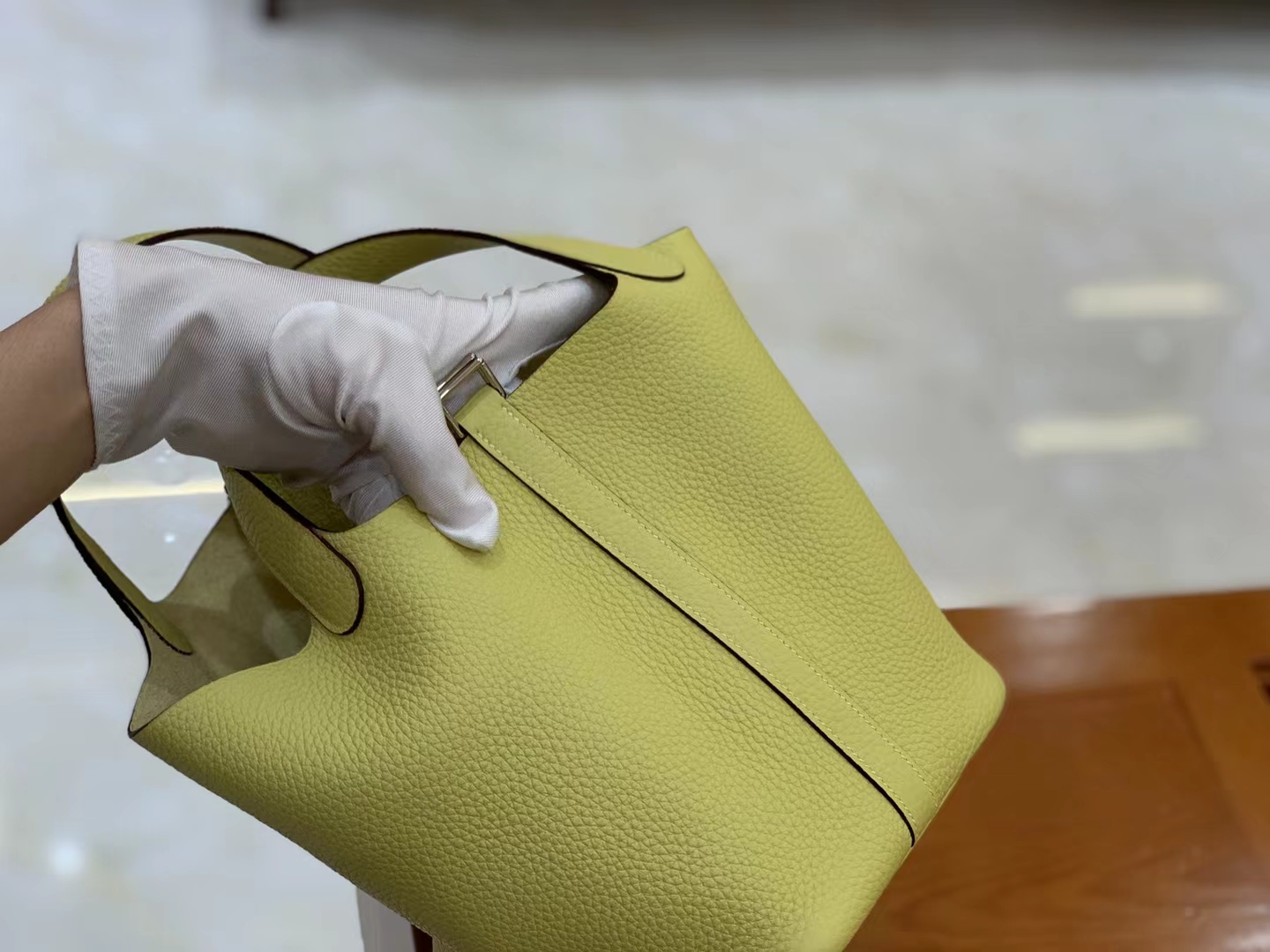 Hermès（爱马仕）Picotin 菜篮子 小鸡黄 进口TC大牛皮 银扣 18cm 原版蜜蜡线 顶级手缝