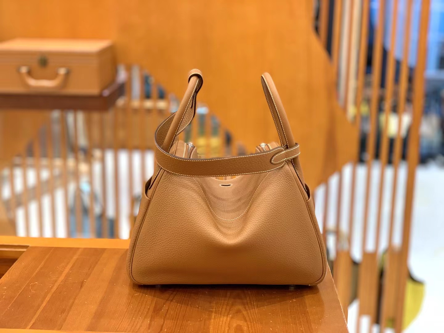 Hermès（爱马仕）Lindy 琳迪包 金棕 进口TC大牛皮 银扣 30cm 原版蜜蜡线 顶级手缝