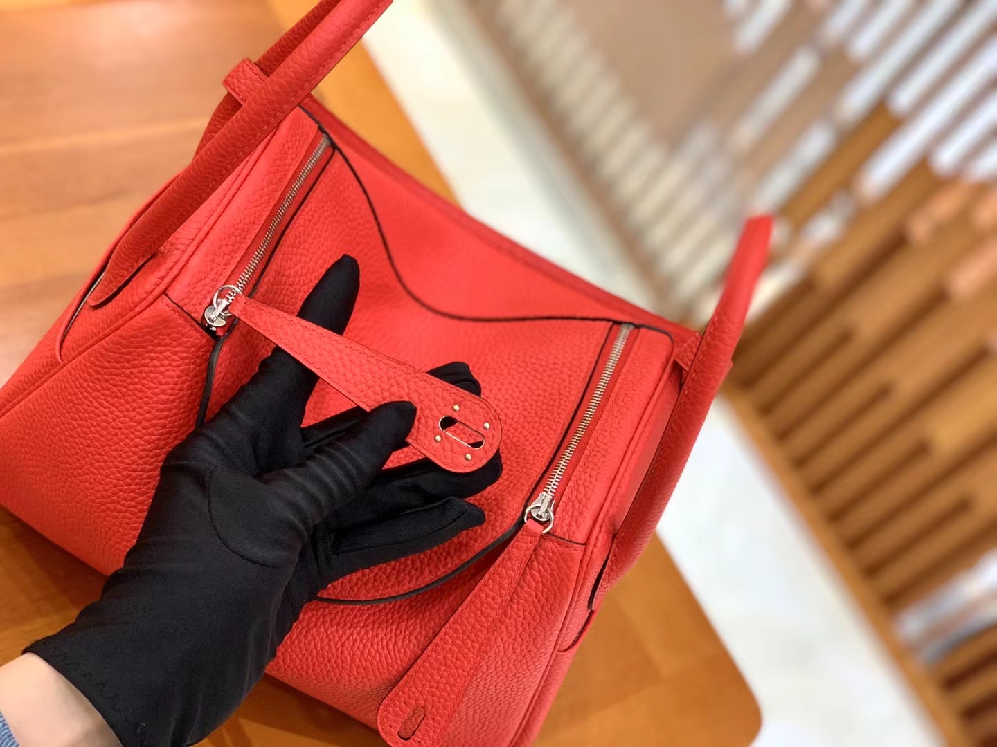 Hermès（爱马仕）Lindy 琳迪包 大红色 进口TC大牛皮 银扣 26cm 原版蜜蜡线 顶级手缝