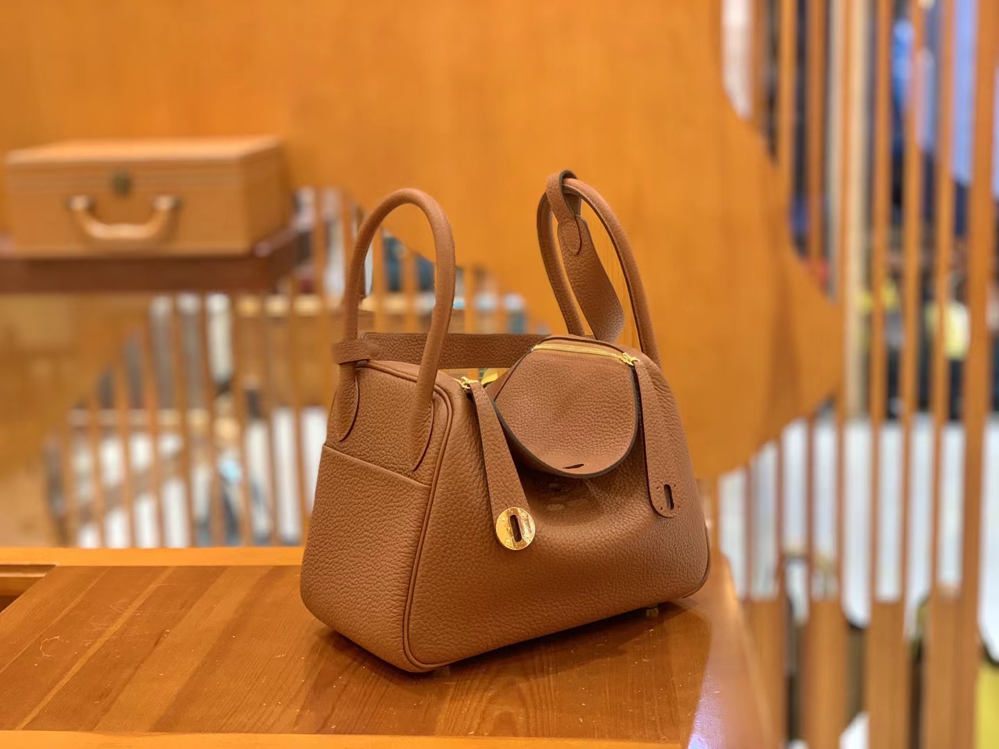 Hermès（爱马仕）Lindy 琳迪包 焦糖色 进口TC大牛皮 金扣 26cm 原版蜜蜡线 顶级手缝