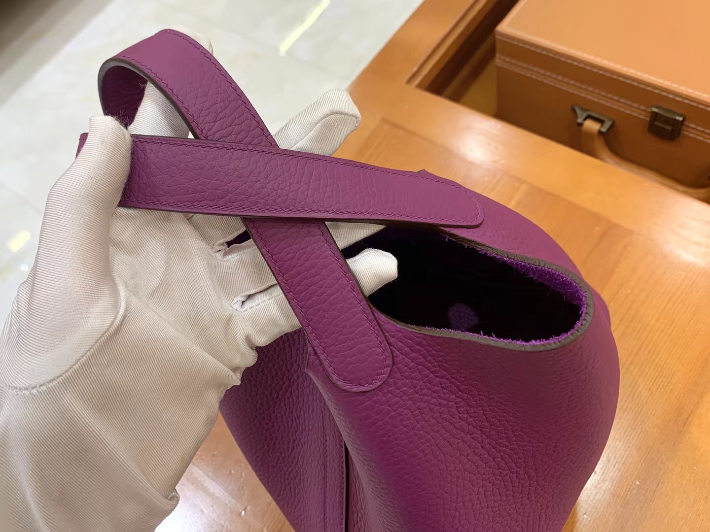 Hermès（爱马仕）Picotin 菜篮子 海葵紫 进口TC大牛皮 银扣 18cm 原版蜜蜡线 顶级手缝