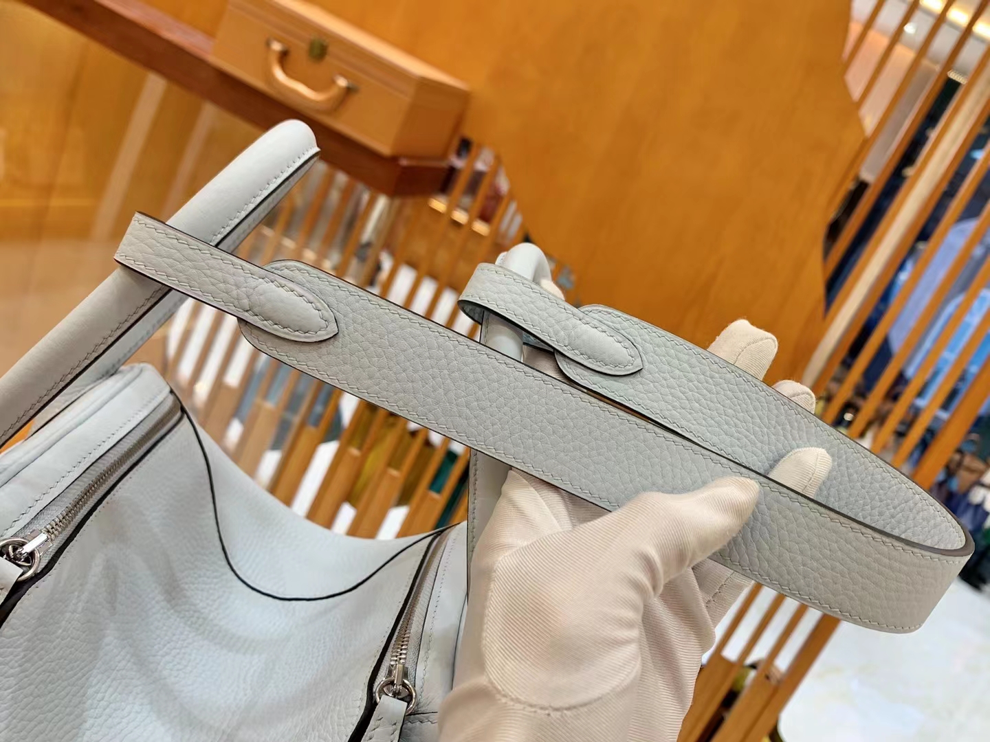 Hermès（爱马仕）Lindy 琳迪包 圣杯蓝 进口TC大牛皮 银扣 26cm 原版蜜蜡线 顶级手缝