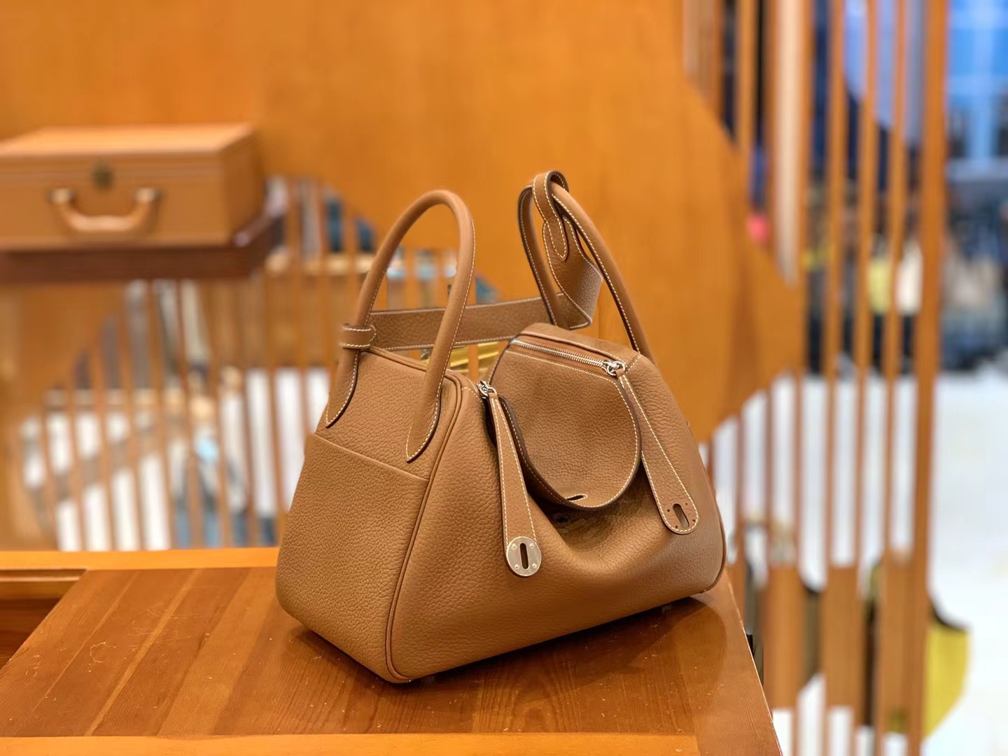 Hermès（爱马仕）Lindy 琳迪包 金棕 进口TC大牛皮 银扣 30cm 原版蜜蜡线 顶级手缝