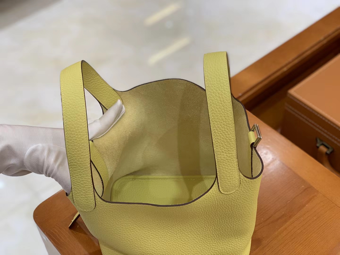 Hermès（爱马仕）Picotin 菜篮子 小鸡黄 进口TC大牛皮 银扣 18cm 原版蜜蜡线 顶级手缝