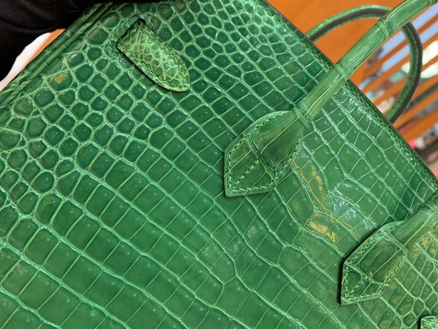 Hermès（爱马仕）Birkin 铂金包 仙人掌绿 进口一级皮 倒V级别 金扣 25cm 原版蜜蜡线 顶级手缝