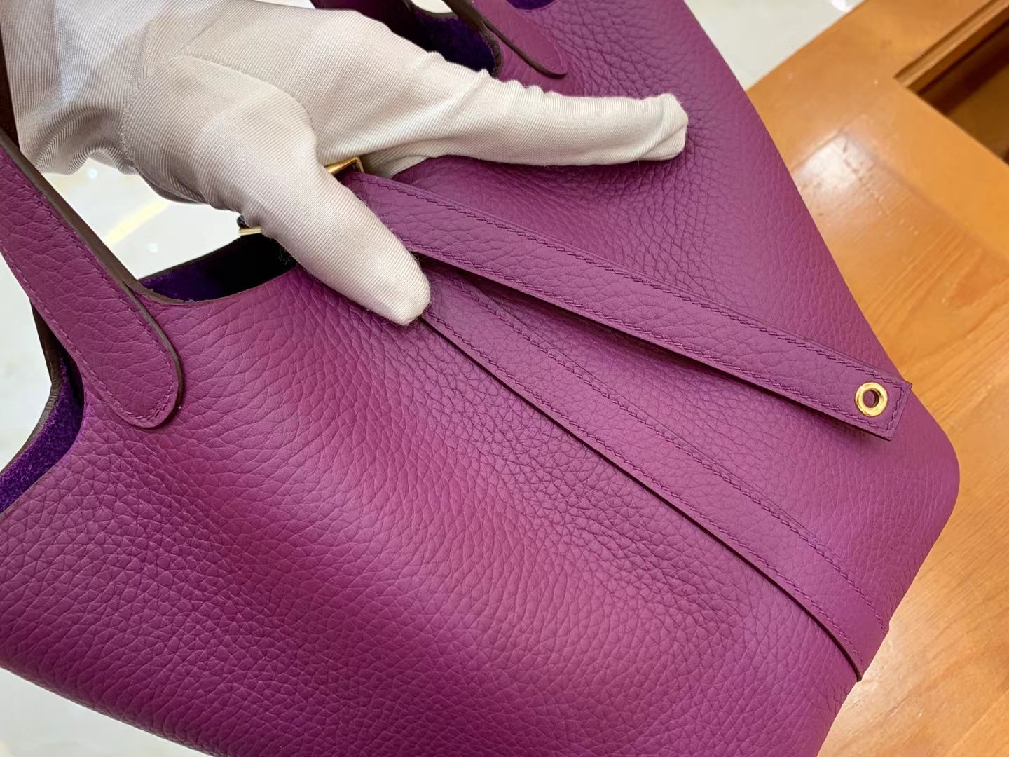 Hermès（爱马仕）Picotin 菜篮子 海葵紫 进口TC大牛皮 金扣 18cm 原版蜜蜡线 顶级手缝