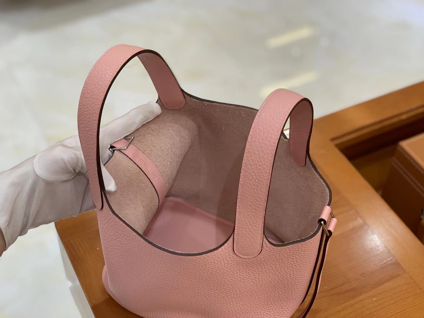 Hermès（爱马仕）Picotin 菜篮子 Q粉 进口TC大牛皮 银扣 18cm 原版蜜蜡线 顶级手缝