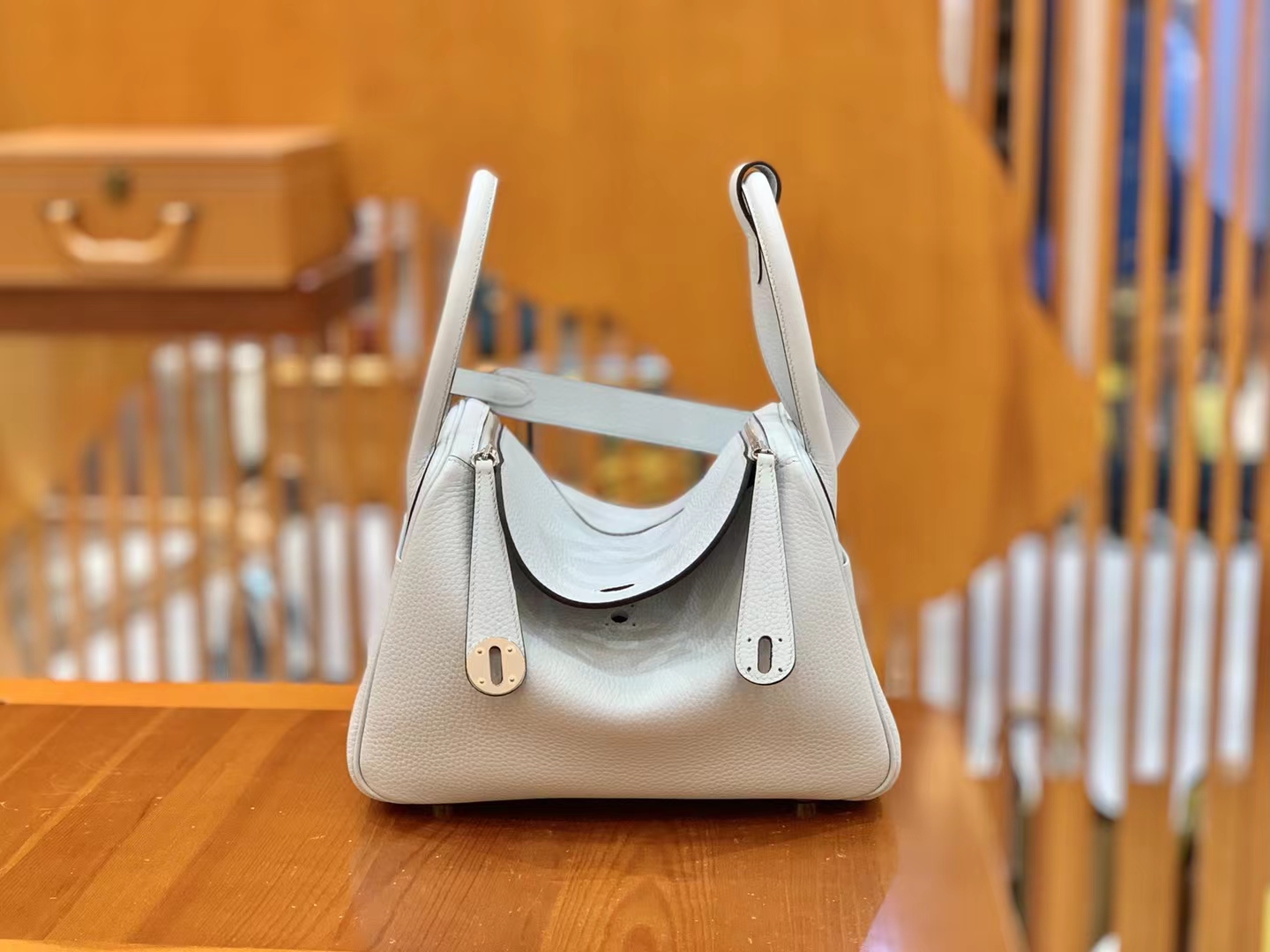 Hermès（爱马仕）Lindy 琳迪包 圣杯蓝 进口TC大牛皮 银扣 26cm 原版蜜蜡线 顶级手缝