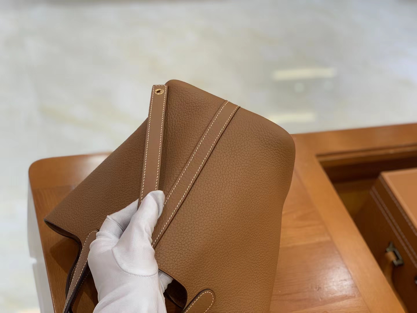 Hermès（爱马仕）Picotin 菜篮子 金棕 进口TC大牛皮 金扣 18cm 原版蜜蜡线 顶级手缝
