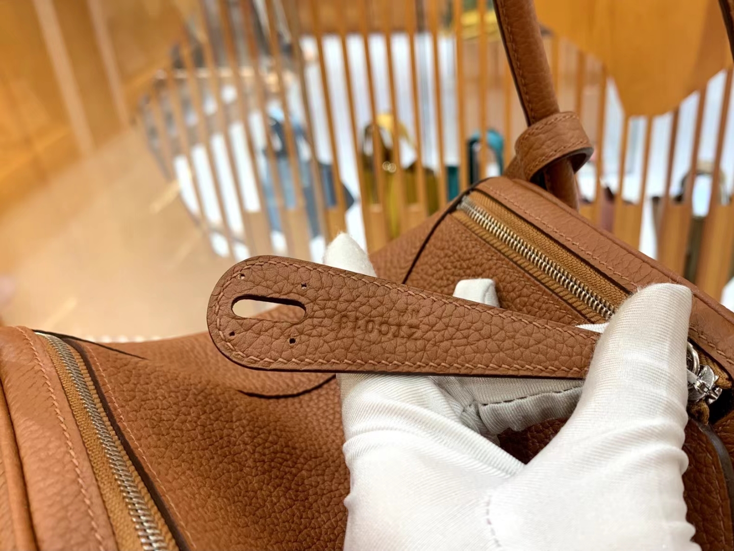 Hermès（爱马仕）Lindy 琳迪包 焦糖色 进口TC大牛皮 银扣 26cm 原版蜜蜡线 顶级手缝