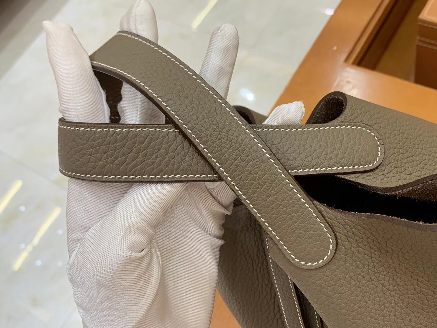Hermès（爱马仕）Picotin 菜篮子 大象灰 进口TC大牛皮 银扣 18cm 原版蜜蜡线 顶级手缝